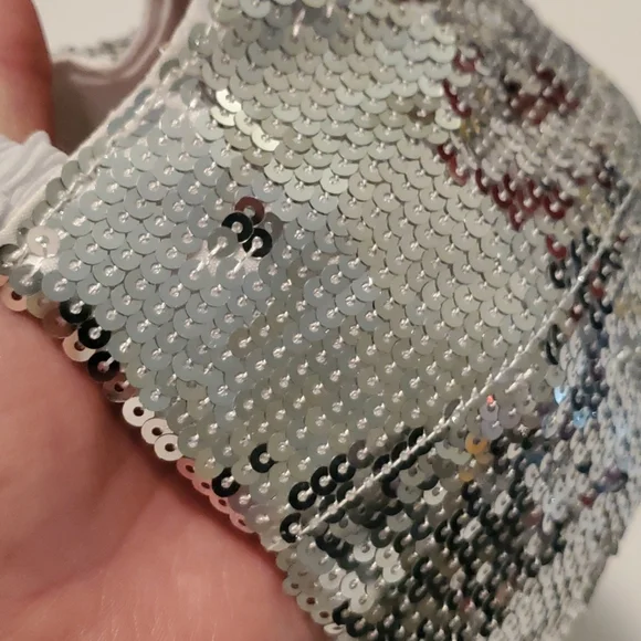 Rhinestone sequins Silver color baseball cap Standard in Very good condition - Picture 8 of 13